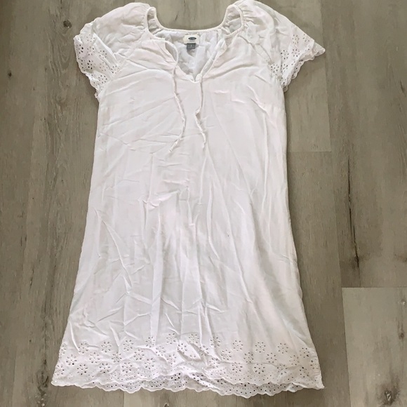OLD NAVE White Cotton Eyelet Summer Dress‎ midi - Picture 1 of 10